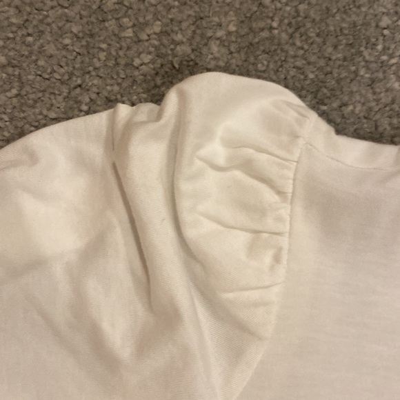 Ella moss white puff sleeve crew neck shirt - Picture 3 of 3